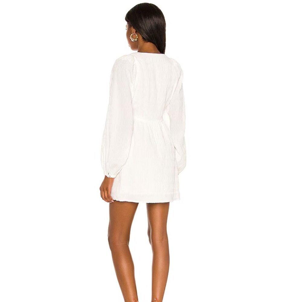 Majorelle Kimmie Mini Dress in White Size Medium Balloon Sleeves - Picture 2 of 8